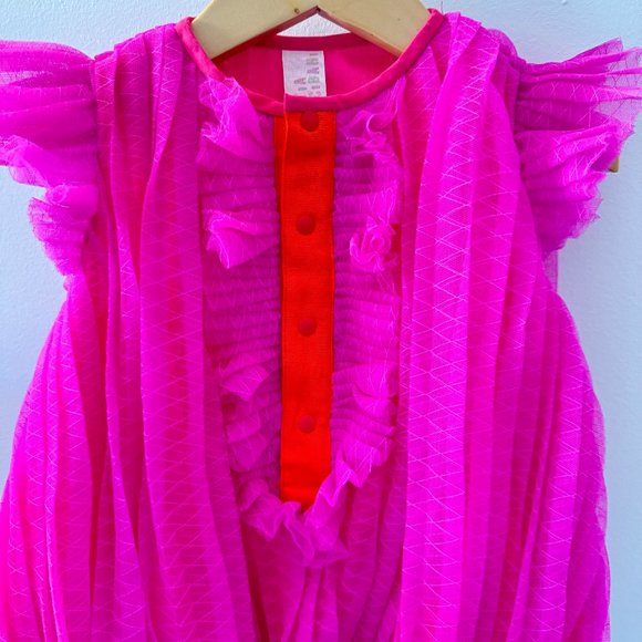 TIA CIBANI FLORENCE PLEATED ROMPER MOJAVE PINK - Picture 3 of 4